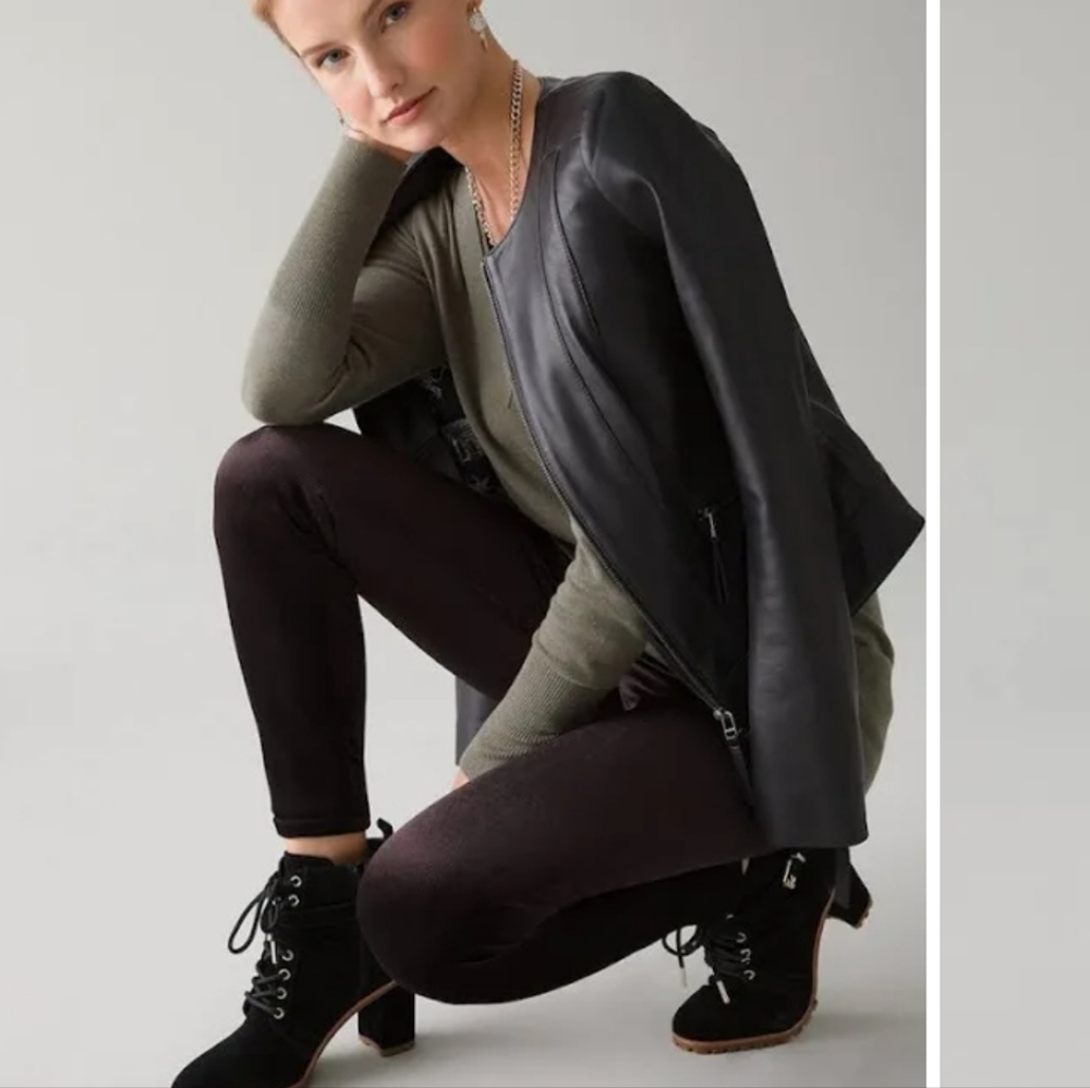 White House Black Market Velvet Cord Runway Leggings Size 4 Brown
